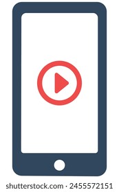 Video player interface for devices mobile isolated on white background.