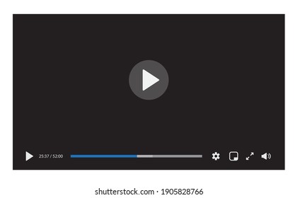 Video player interface isolated on white background. Video streaming template design for website and mobile apps. Vector illustration - Shutterstock ID 1905828766