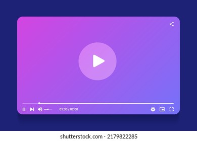 Video Player Interface Isolated On White Stock Vector (Royalty Free ...