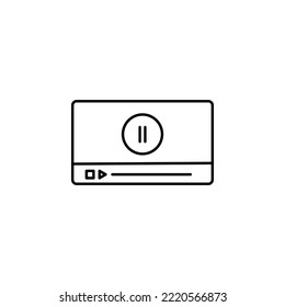 Video Player Interface Isolated on White background and Alpha Channel ( on Black). Multimedia Performer Template with pause and play button and loading bar