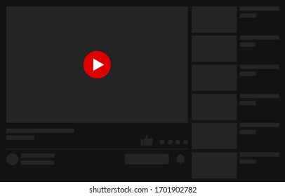 Video player interface. Media player window bar mockup. Web screen template for web and mobile apps. Flat vector illustration.