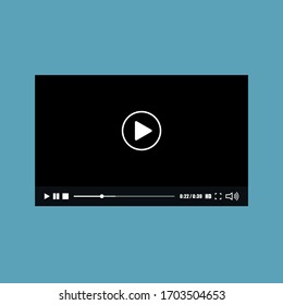 Video player interface. Media player window bar mockup. Web screen template for web and mobile apps. Flat vector illustration.