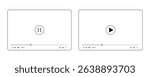 Video player interface minimalist outline style UI vector control mockup