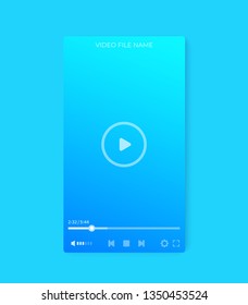 video player interface, mobile ui vector design, vertical orientation