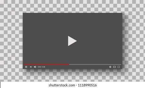Video Player Interface Mockup Template, For Web And Mobile Apps, Vector Illustration