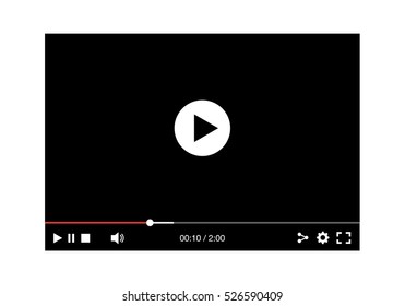 video player interface, mock-up for web and mobile apps. Flat style. Vector illustration, EPS10.