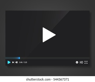 Video player interface template. Vector design for web and mobile apps.