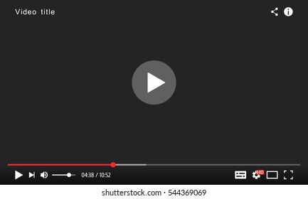 Video player interface template. Vector design for web and mobile apps.