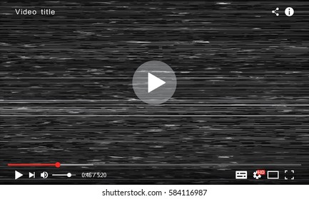 Video player interface template. Vector design for web and mobile apps.