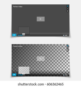 Video Player Interface Template Vector. Good Design Blank For Web And Mobile Apps.