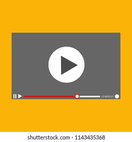 Video player interface template for web and mobile apps, vector illustration