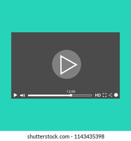 Video player interface template for web and mobile apps, vector illustration