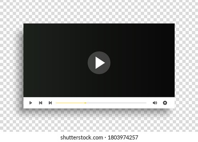 
Video player interface template for web and mobile apps isolated in transparent background. vector illustration.