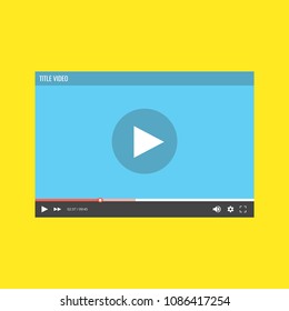 Video player interface for web and mobile apps. Vector illustration.