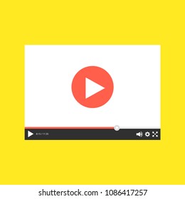 Video player interface for web and mobile apps. Vector illustration.