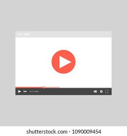 Video player interface for web and mobile apps. Vector illustration.