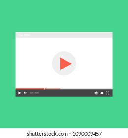 Video player interface for web and mobile apps. Vector illustration.