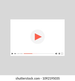 Video player interface for web and mobile apps. Vector illustration.