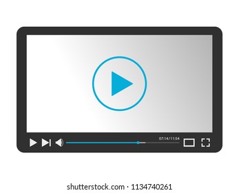 Video player interface for web and mobile apps. Vector illustration.