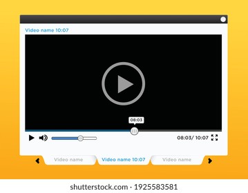 Video Player interface for Web stock illustration