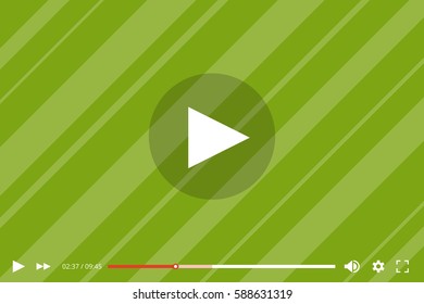 Video player interface for the web. Vector template of video and audio player. Flat vector illustration.