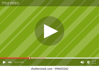 Video player interface for the web. Vector template of video and audio player. Flat vector illustration.