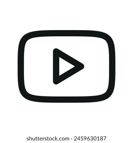 Video player isolated icon, online video linear icon, play video clip outline vector icon with editable stroke