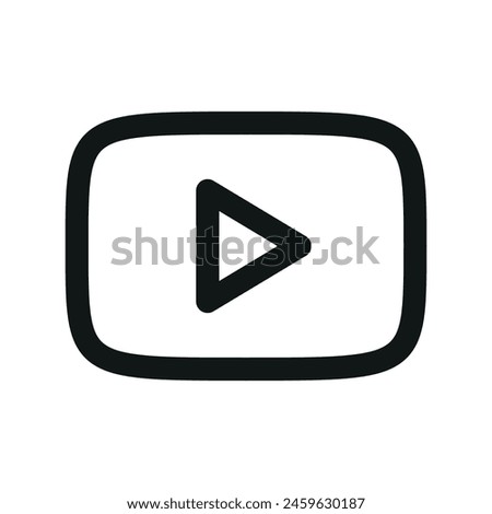 Video player isolated icon, online video linear icon, play video clip outline vector icon with editable stroke