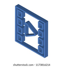Video player isometric left top view 3D icon