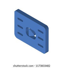 Video player isometric left top view 3D icon