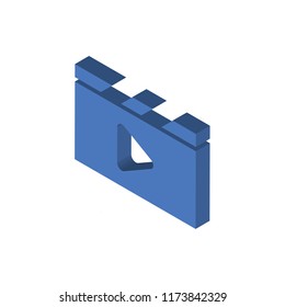 Video player isometric left top view 3D icon
