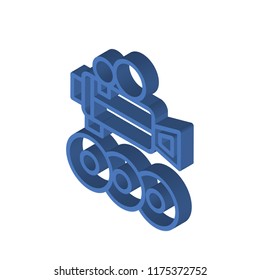 Video player isometric left top view 3D icon