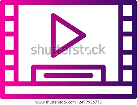 Video Player Line Gradient Vector Icon Design