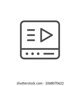 Video player line icon