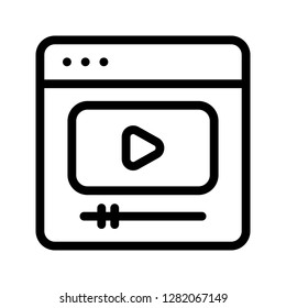 video player line icon
