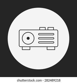 video player line icon