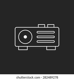 video player line icon