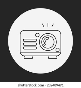 video player line icon