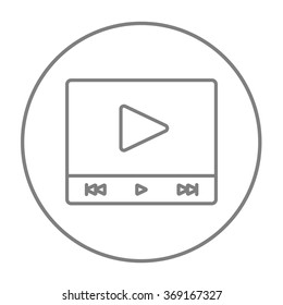 Video player line icon.
