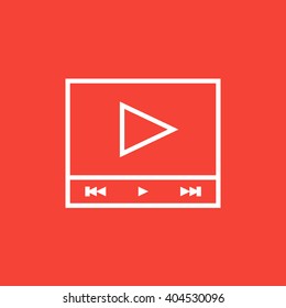 Video player line icon.