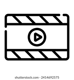 video player Line Icon Background White