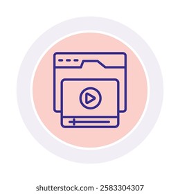 Video Player line icon, editable vector icon, pixel perfect, illustrator ai file 