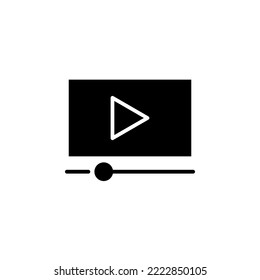 Video player line icon, outline vector logo illustration, linear pictogram isolated on black