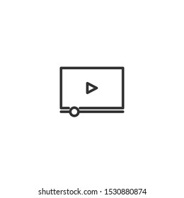 Video player line icon in simple design on a white background