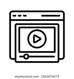 Video Player line icon , vector, pixel perfect, illustrator file