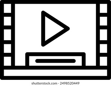 Video Player Line Vector Icon Design