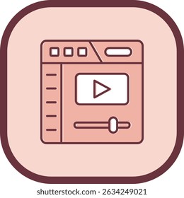 Reprodutor de vídeo Linha vetor Ícone Design