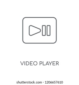 Video player linear icon. Video player concept stroke symbol design. Thin graphic elements vector illustration, outline pattern on a white background, eps 10.