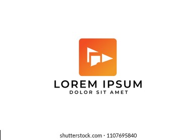 video player logo. Video application. Music player. apps