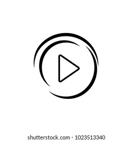 video player logo icon. Element of video player for mobile concept and web apps. Thin line icon for website design and development, app development. Premium icon on white background